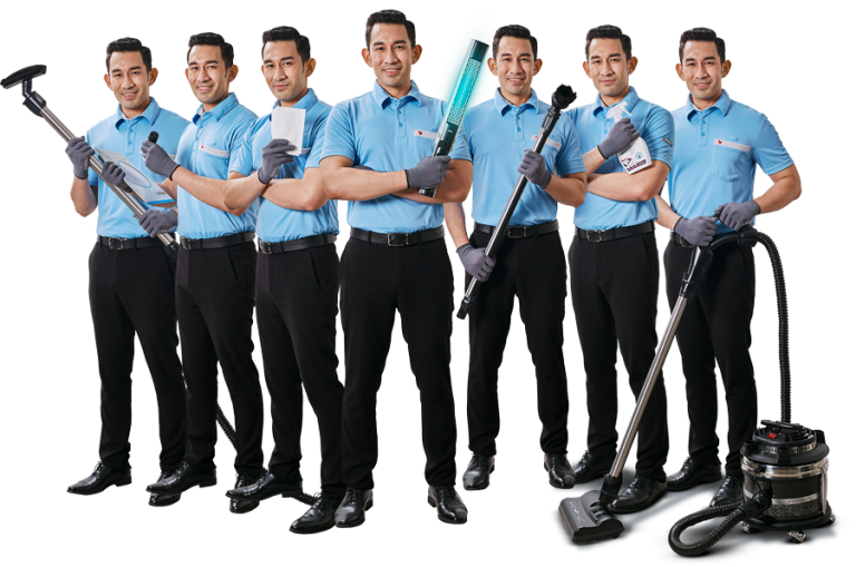Coway Cody service specialists with their cleaning and maintenance equipment