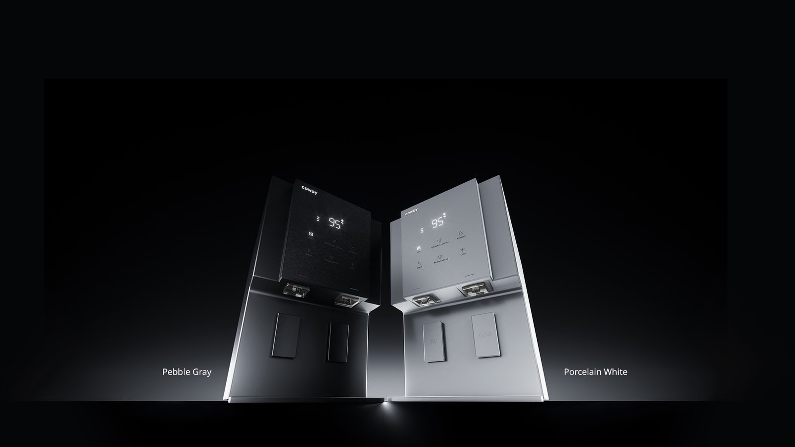 Coway Villaem III in Pebble Gray and Porcelain White, side by side